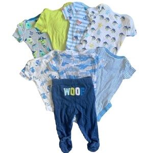Koala Baby Puppy Blue White Short Sleeve Onesie & Pant Bundle Size 3 Months